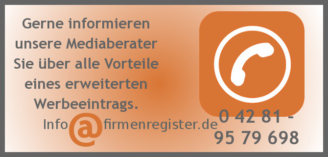 Gerne informieren unsere Mediaberater Sie &uuml;ber alle Vorteile eines erweiterten Werbeeintrags. Tel. 04283 &ndash; 98 09 96