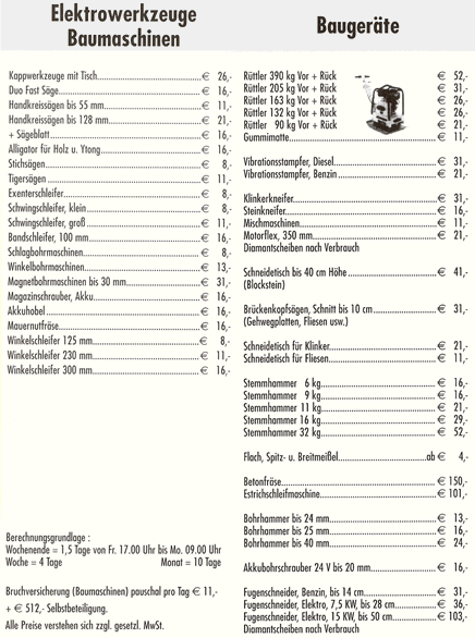 SCHEPELMANN Preisliste1 Werkzeugvermietung